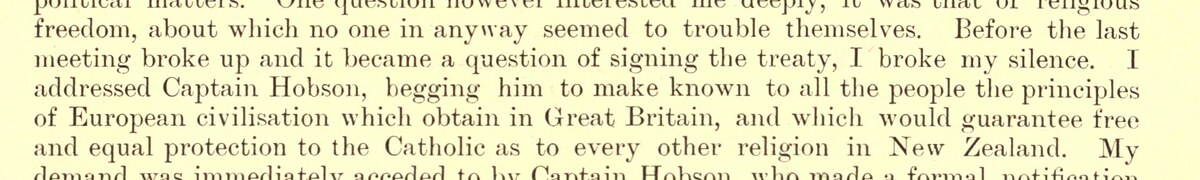 Pompallier's 1888 memoir, page 63, the paragraph describing his request to Hobson